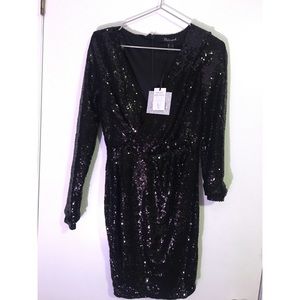 Black Sequin Mini Dress